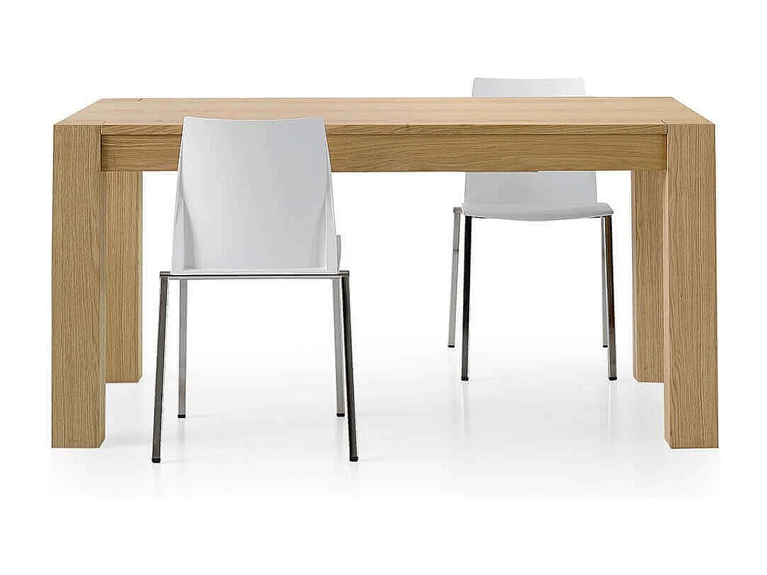 MilaniHome.it - Tavolo Da Pranzo Moderno Di Design Allungabile In Rovere Naturale Spazzolato Cm 90x160/210/260 Per Interno Sala Da Pranzodi coloreRovere Chiaro