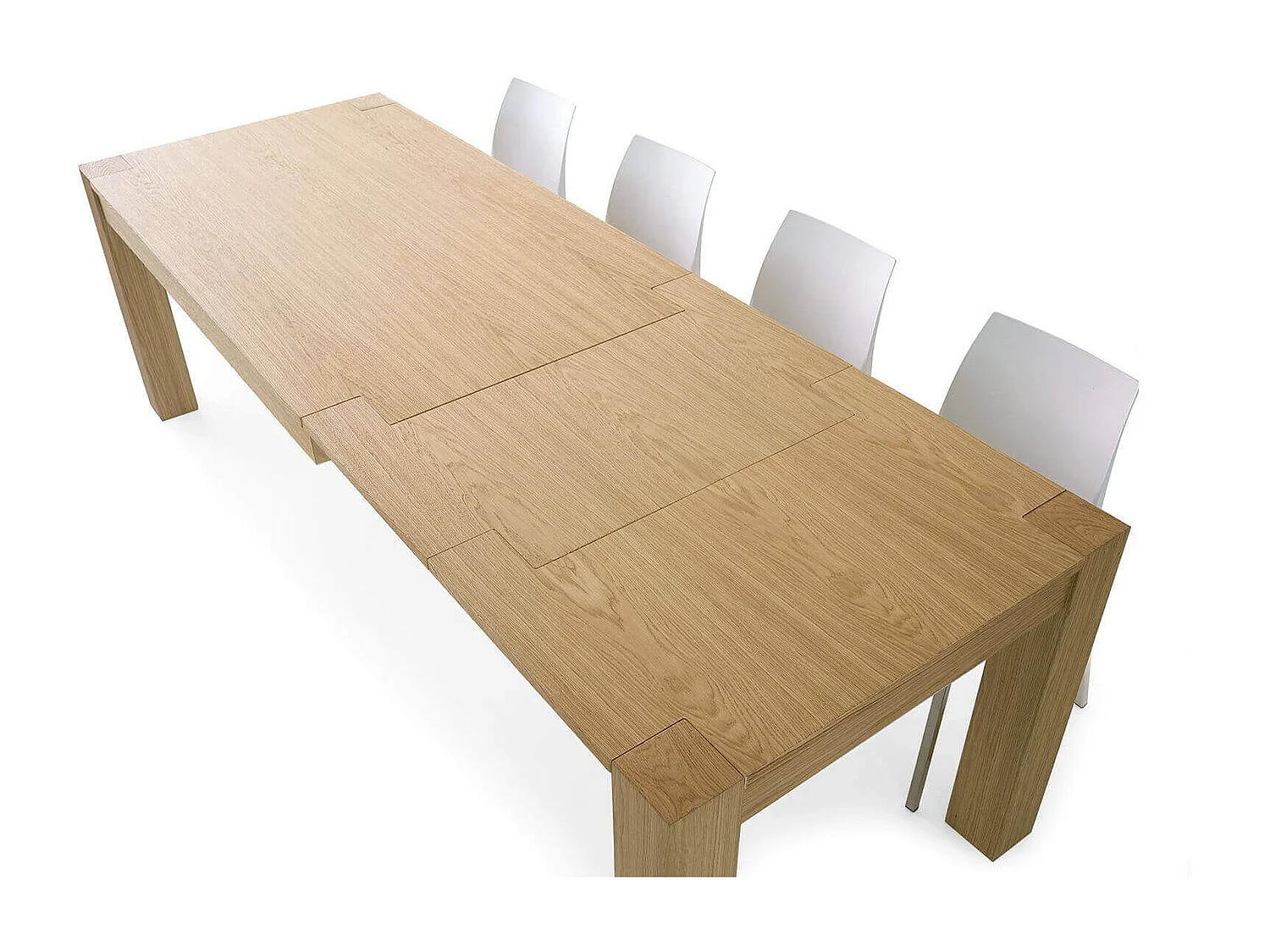 MilaniHome.it - Tavolo Da Pranzo Moderno Di Design Allungabile In Rovere Naturale Spazzolato Cm 90x160/210/260 Per Interno Sala Da Pranzodi coloreRovere Chiaro