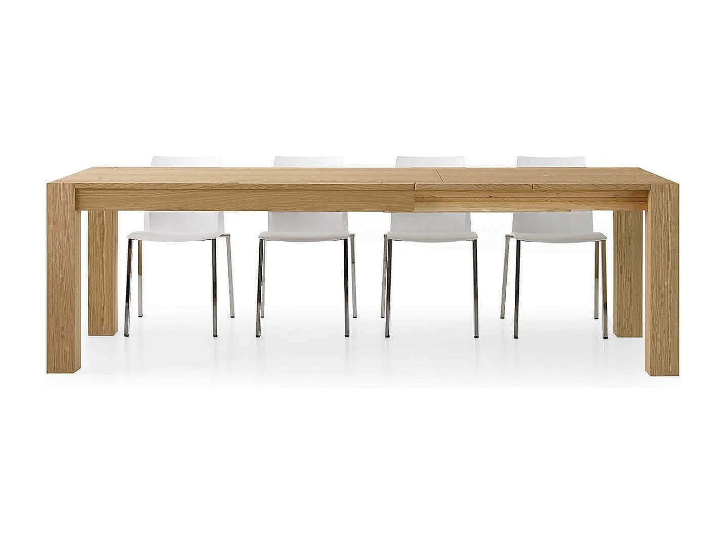 MilaniHome.it - Tavolo Da Pranzo Moderno Di Design Allungabile In Rovere Naturale Spazzolato Cm 90x160/210/260 Per Interno Sala Da Pranzodi coloreRovere Chiaro