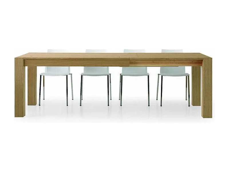 MilaniHome.it - Tavolo Da Pranzo Moderno Di Design Allungabile In Rovere Naturale Spazzolato Cm 90x160/210/260 Per Interno Sala Da Pranzodi coloreRovere Chiaro