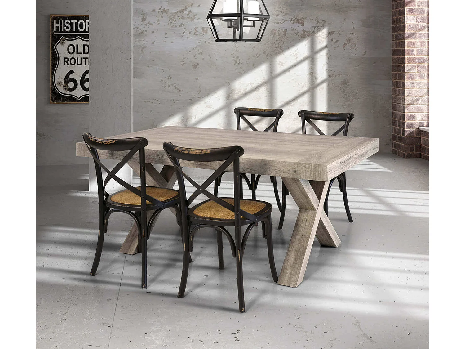 MilaniHome.it - Tavolo Da Pranzo Moderno Di Design Allungabile Cm 90x180/230/280 Invecchiato Grigio Per Sala Da Pranzo Cucina Ristorantedi coloreMarrone