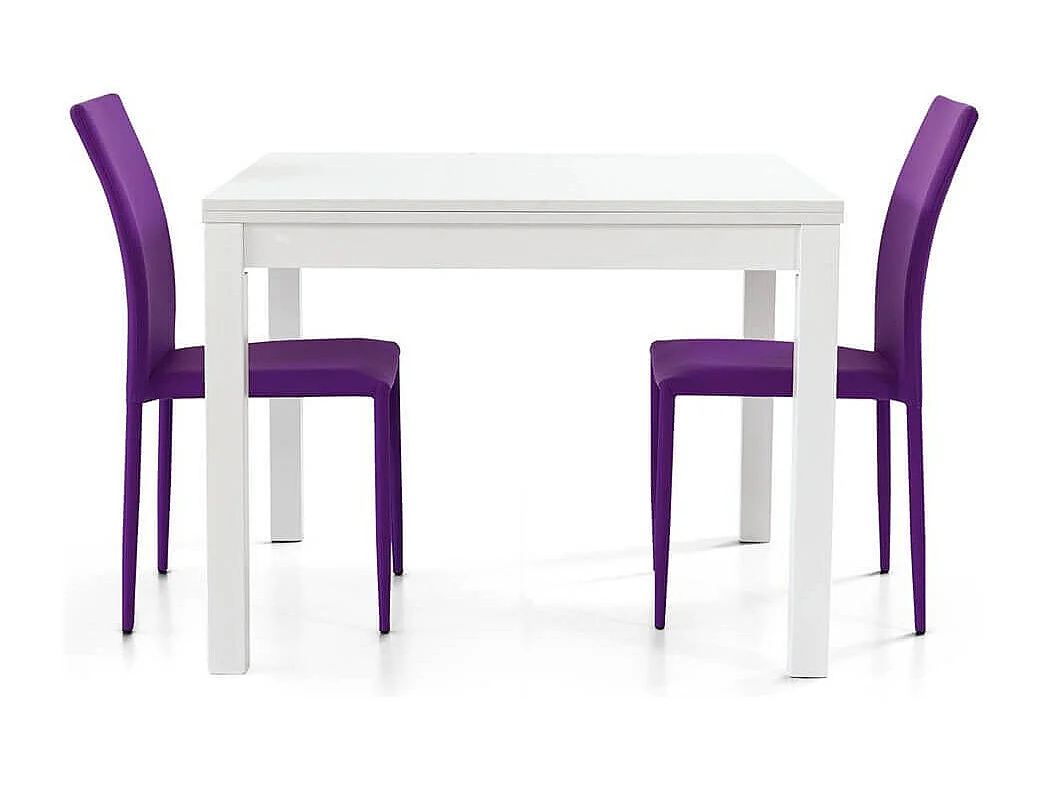 MilaniHome.it - Tavolo Da Pranzo Moderno Di Design Apribile A Libro Bianco Frassinato Cm 90x90/180 Per Interno Sala Da Pranzodi coloreBianco