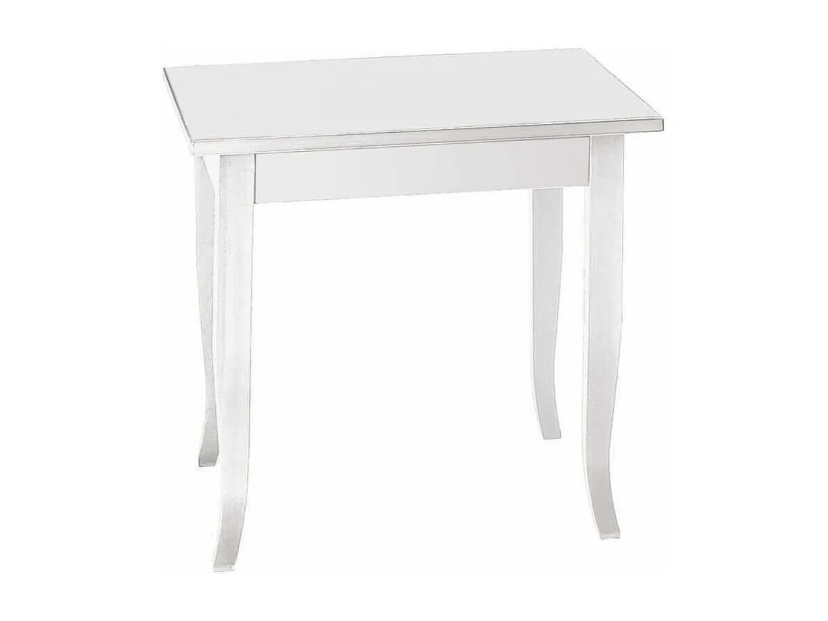 MilaniHome.it - Tavolo Da Pranzo Quadrato Fisso Bianco Cm 90x90 Per Interno Sala Da Pranzo Cucina Arte Poveradi coloreBianco