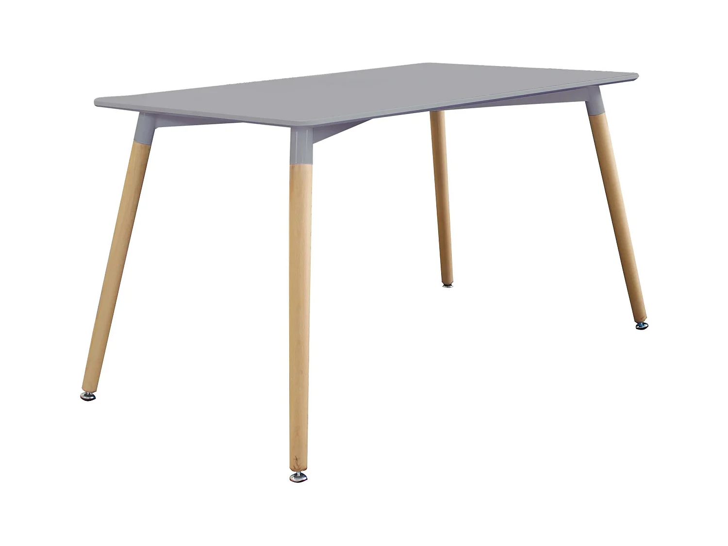 MilaniHome.it - Tavolo da interno di design scandinavo in plastica e legno 140x80di coloreGrigio