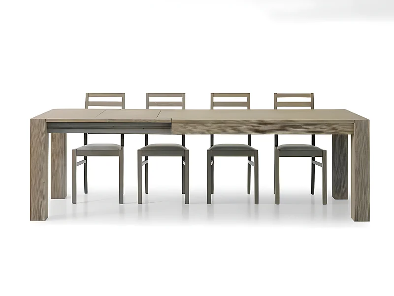 MilaniHome.it - Tavolo Da Pranzo Moderno Di Design In Rovere Seppia Spazzolato Cm 90x140/180/220 Arredamento Interno Sala Da Pranzodi coloreRovere grigio