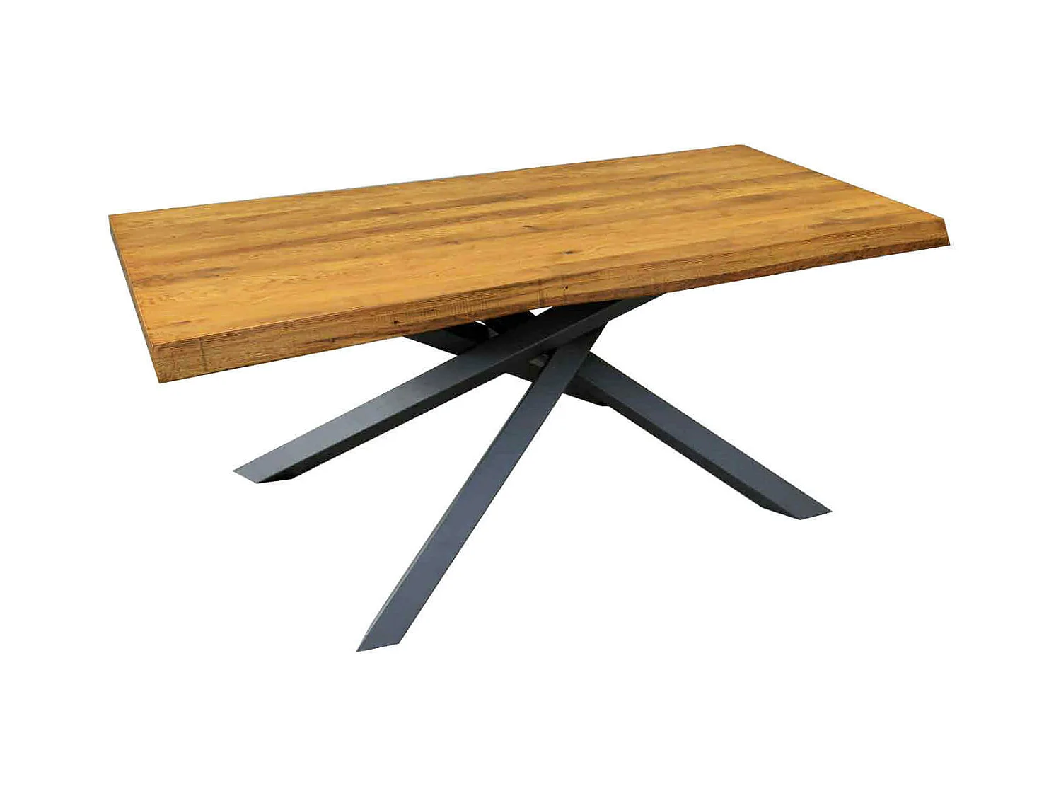 MilaniHome.it - Tavolo Da Pranzo Moderno Piano In Rovere Gambe Incrociate Piano In Legno Design Contemporaneo, Cm 90x180x75 Hdi coloreMarrone