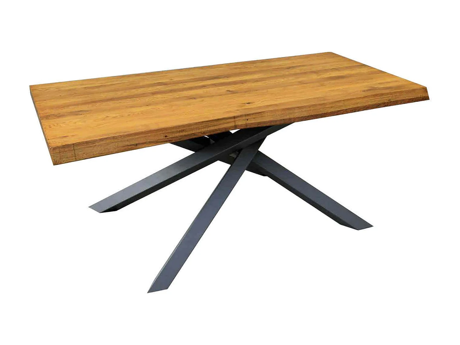 MilaniHome.it - Tavolo Da Pranzo Moderno Piano In Rovere Gambe Incrociate Piano In Legno Design Contemporaneo, Cm 90x180x75 Hdi coloreMarrone