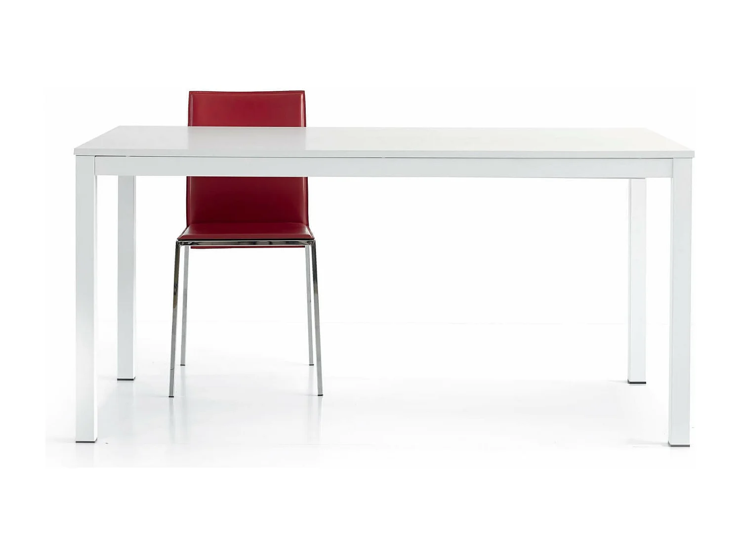 MilaniHome.it - Tavolo Da Pranzo Moderno Di Design Allungabile Frassinato Con Struttura In Metallo 80x120/170di coloreBianco