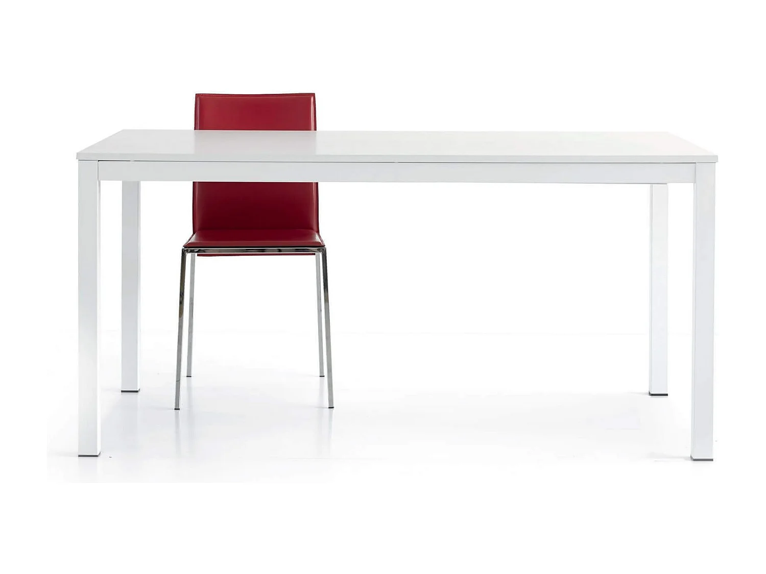 MilaniHome.it - Tavolo Da Pranzo Moderno Di Design Allungabile Frassinato Con Struttura In Metallo 80x120/170di coloreBianco