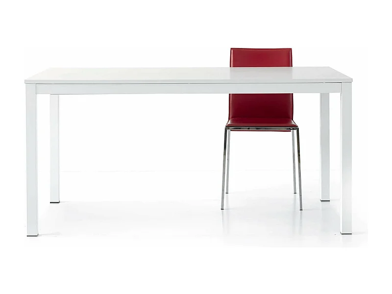 MilaniHome.it - Tavolo Da Pranzo Moderno Di Design Allungabile Frassinato Con Struttura In Metallo 80x120/170di coloreBianco