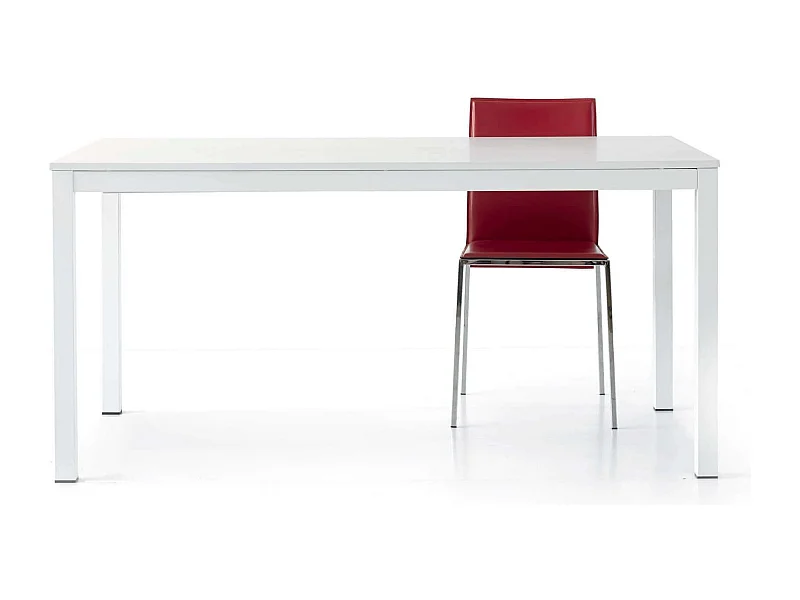 MilaniHome.it - Tavolo Da Pranzo Moderno Di Design Allungabile Frassinato Con Struttura In Metallo 80x120/170di coloreBianco
