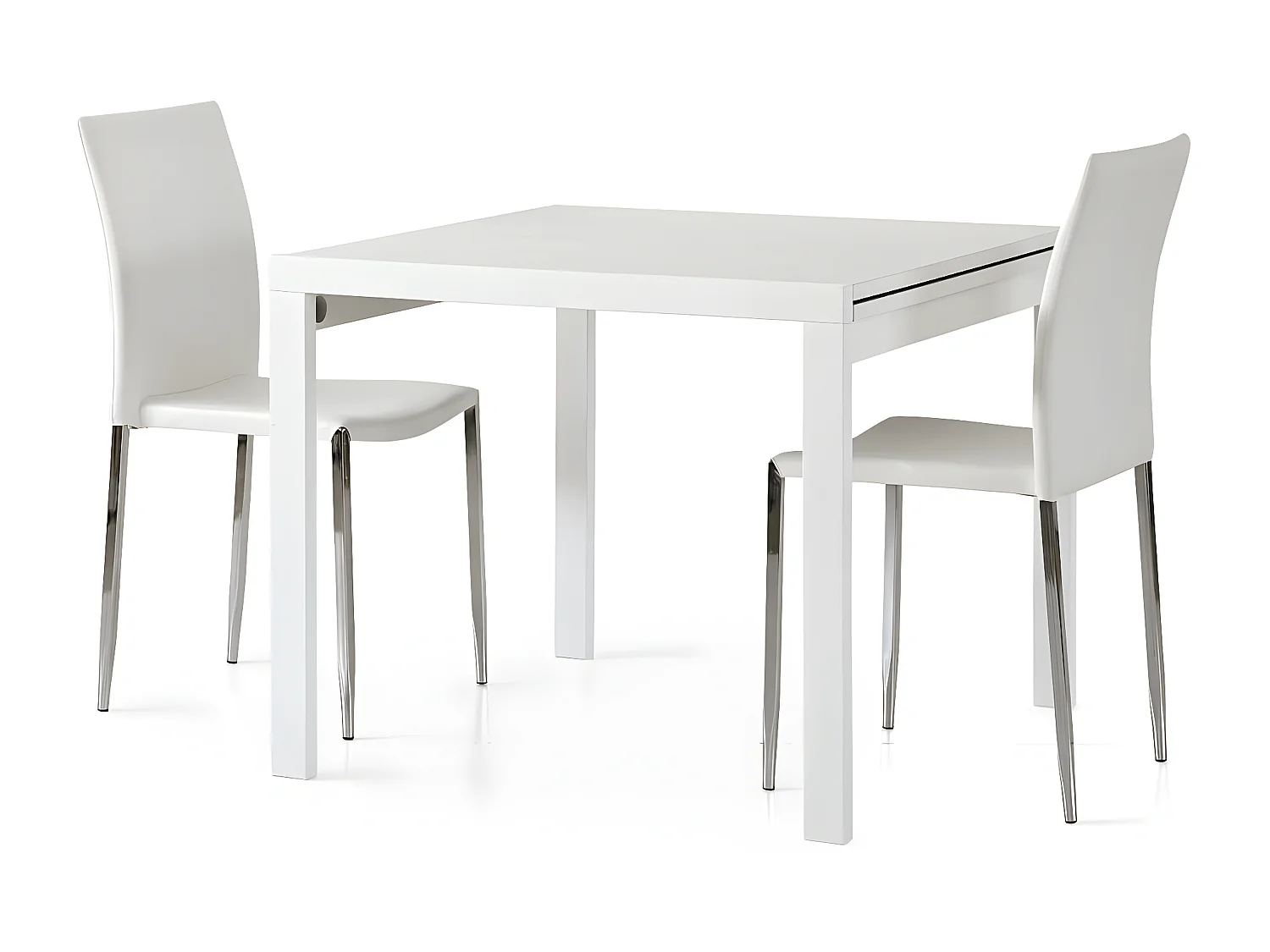MilaniHome.it - Tavolo Da Pranzo Moderno Di Design Allungabile A Libro Frassinato 90x90/180di coloreBianco