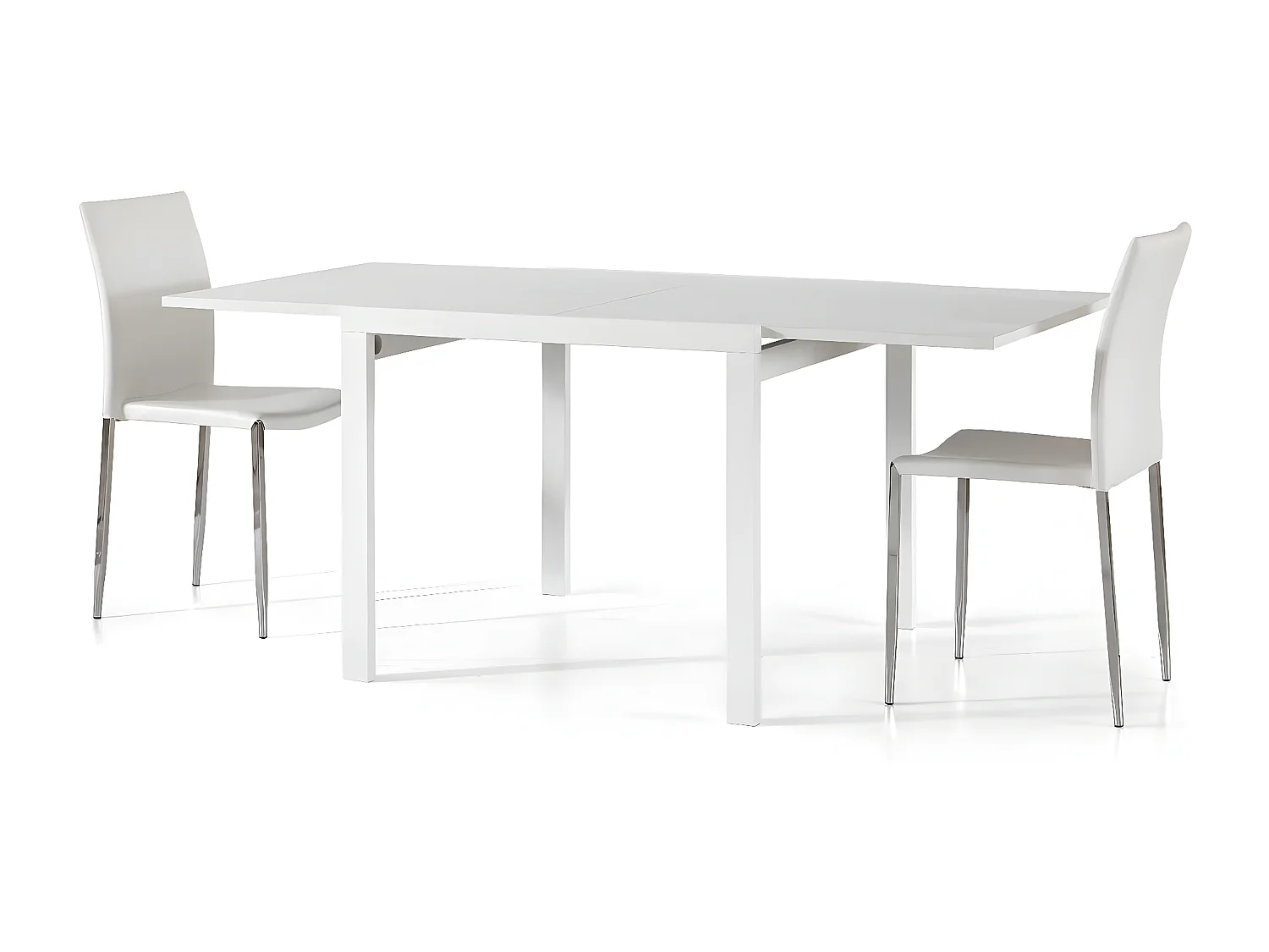 MilaniHome.it - Tavolo Da Pranzo Moderno Di Design Allungabile A Libro Frassinato 90x90/180di coloreBianco