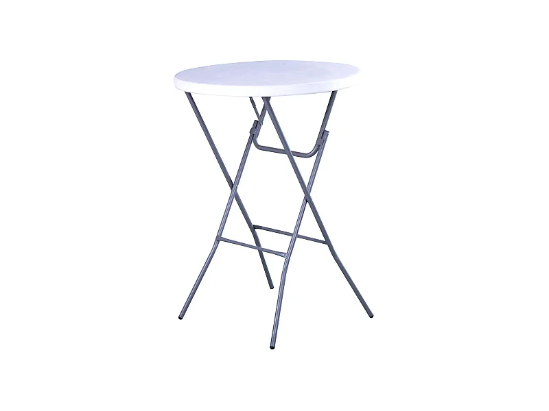 MilaniHome.it - Tavolo Catering Rotondo In Metallo E Abs Bianco Diametro 80 Pieghevole Per Ristorante Matrimoniodi coloreBianco