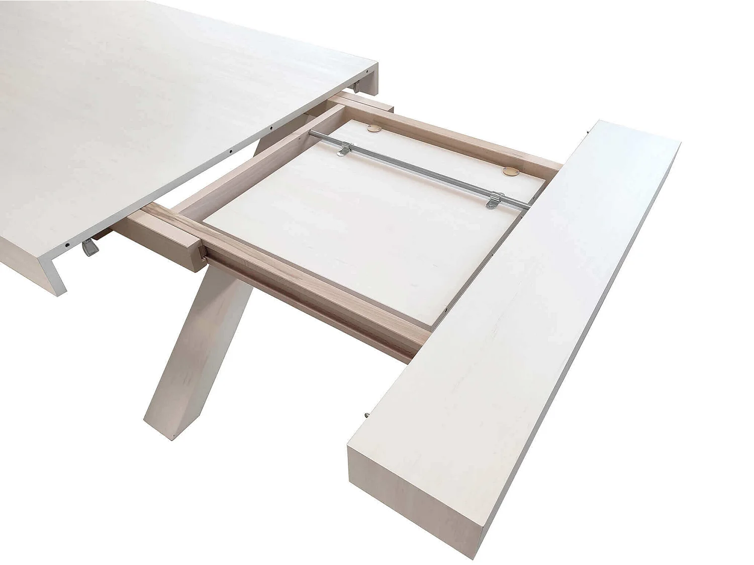 MilaniHome.it - Tavolo Da Pranzo Moderno Di Design Allungabile In Legno Bianco Consumato Cm 100x180/230/280 Per Interno Sala Da Pranzodi coloreBianco