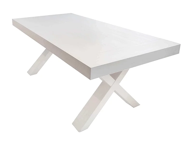 MilaniHome.it - Tavolo Da Pranzo Moderno Di Design Allungabile In Legno Bianco Consumato Cm 100x180/230/280 Per Interno Sala Da Pranzodi coloreBianco