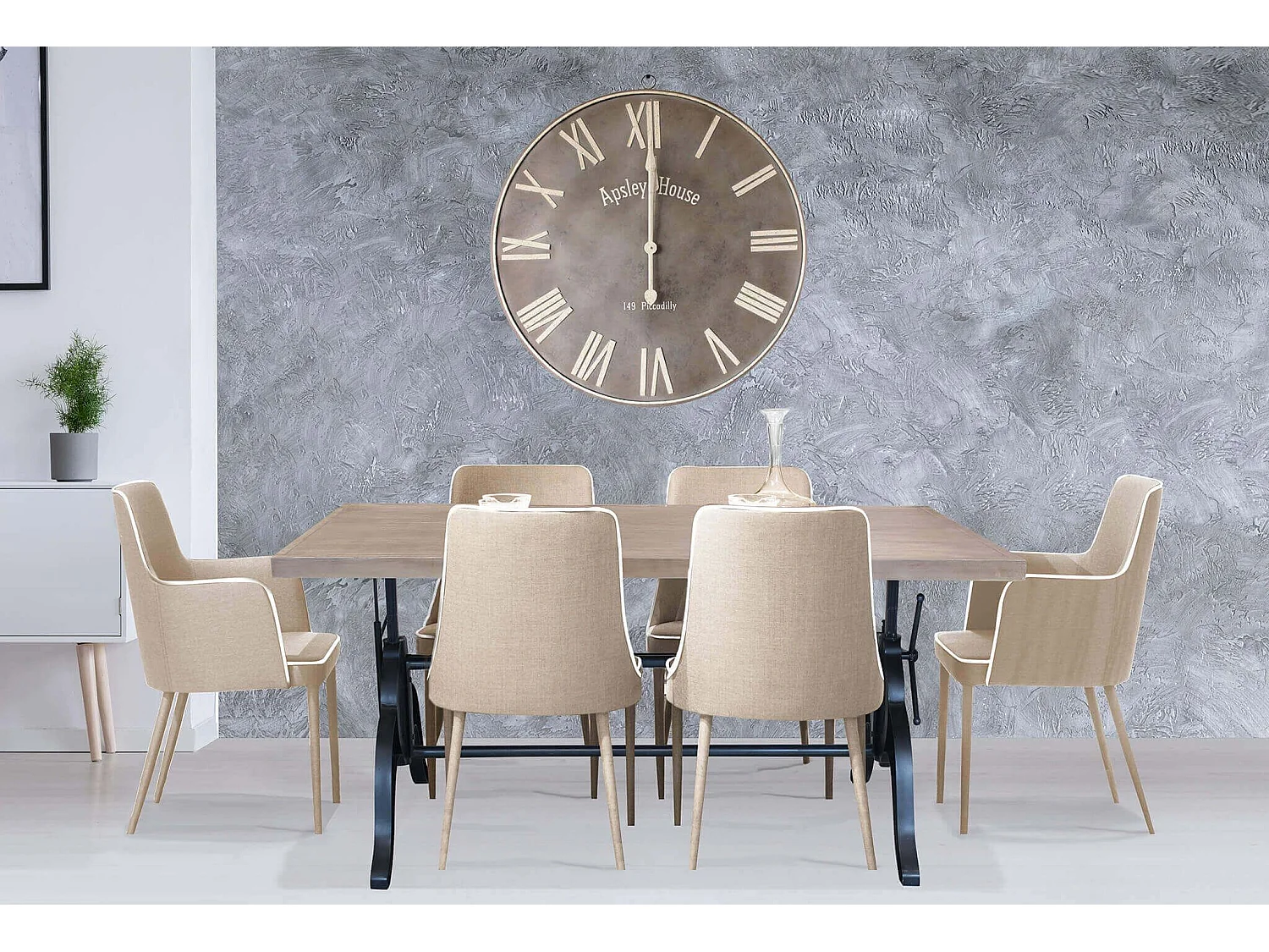 MilaniHome.it - tavolo da pranzo industrial cm 178x86,5x88 hdi coloreMarrone