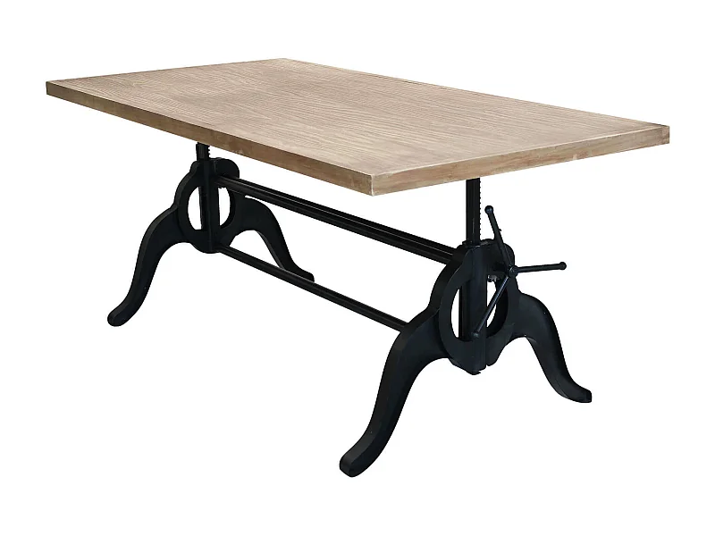 MilaniHome.it - tavolo da pranzo industrial cm 178x86,5x88 hdi coloreMarrone