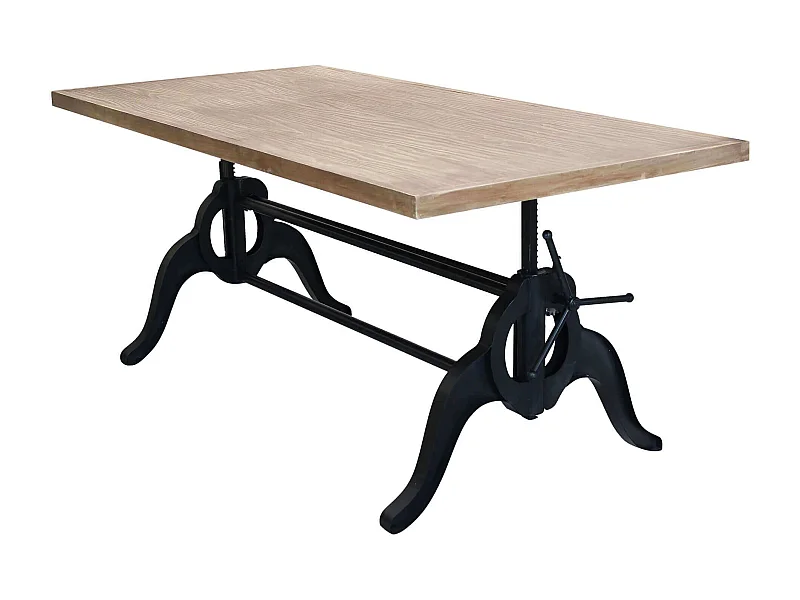 MilaniHome.it - tavolo da pranzo industrial cm 178x86,5x88 hdi coloreMarrone