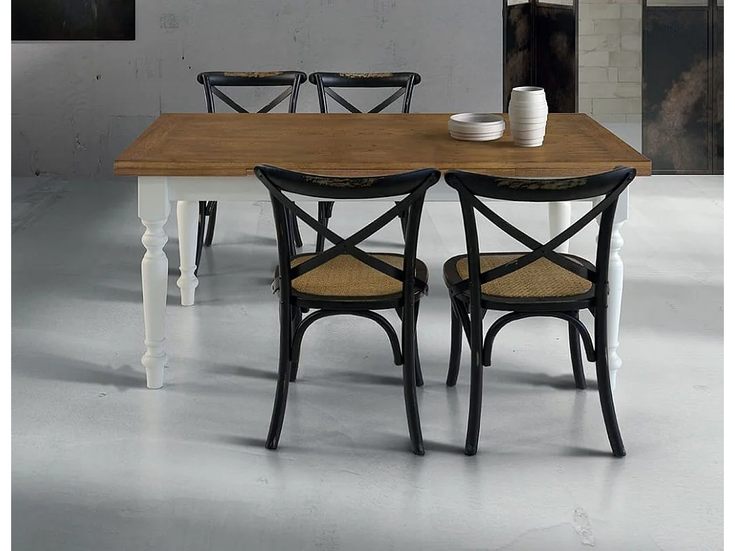 MilaniHome.it - Tavolo Da Pranzo Moderno Di Design Apribile A Libro Cm 90x90/180 Struttura Bianca Piano Rovere Naturale Per Sala Da Pranzodi coloreMarrone