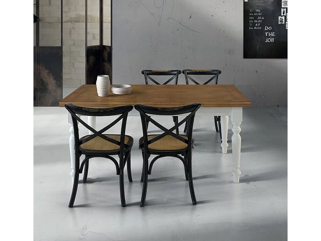 Milani Home - tavolo da pranzo allungabile 160-200-240 x 85 cm, rovere chiaro e bianco, legno