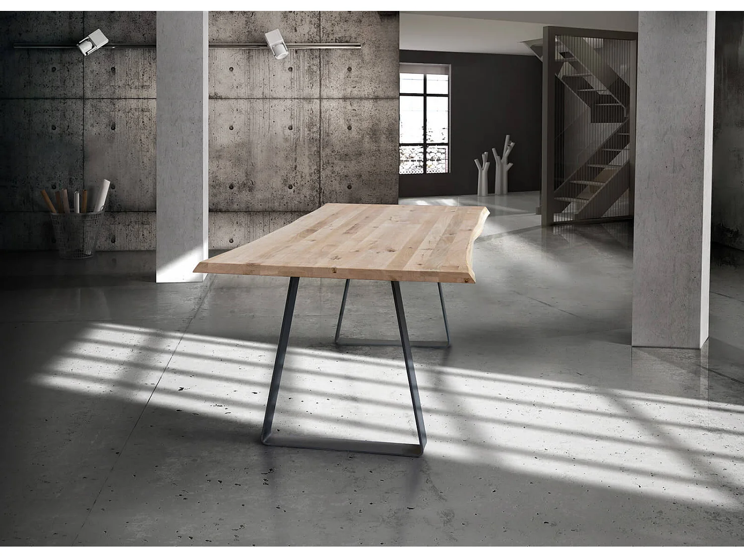 MilaniHome.it - Tavolo Da Pranzo Moderno Di Design Cm 160x90 Struttura Nera Piano Massello Naturale Per Sala Da Pranzo Cucina Ristorantedi coloreMarrone