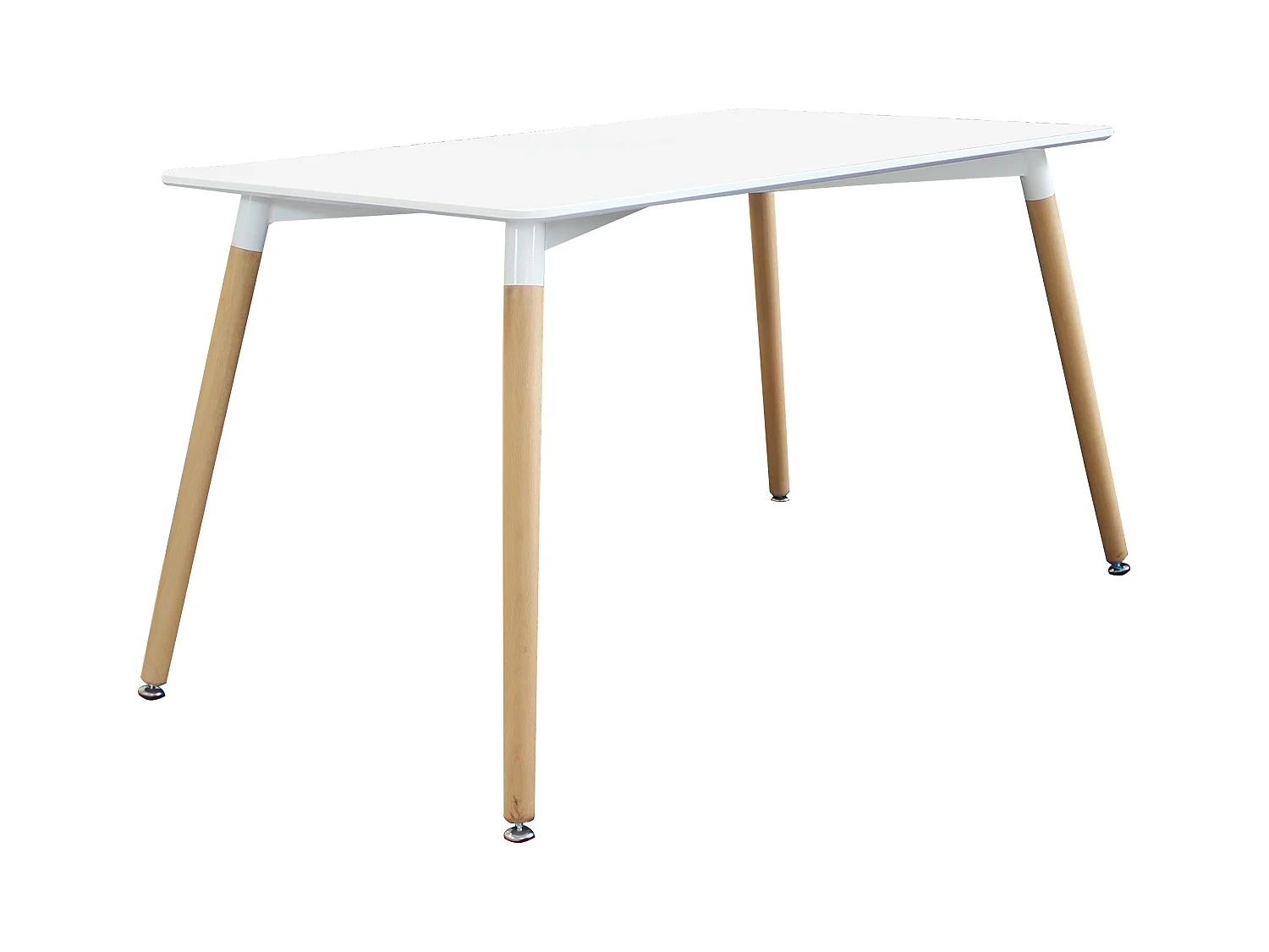 MilaniHome.it - Tavolo Da Pranzo Moderno Di Design Fisso Cm 120x80 In Abs Bianco Con Gambe In Legno Per Interno Sala Da Pranzodi coloreBianco