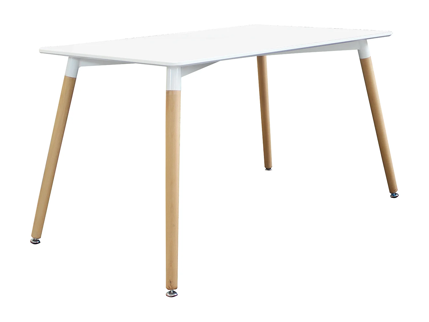 MilaniHome.it - Tavolo Da Pranzo Moderno Di Design Fisso Cm 120x80 In Abs Bianco Con Gambe In Legno Per Interno Sala Da Pranzodi coloreBianco