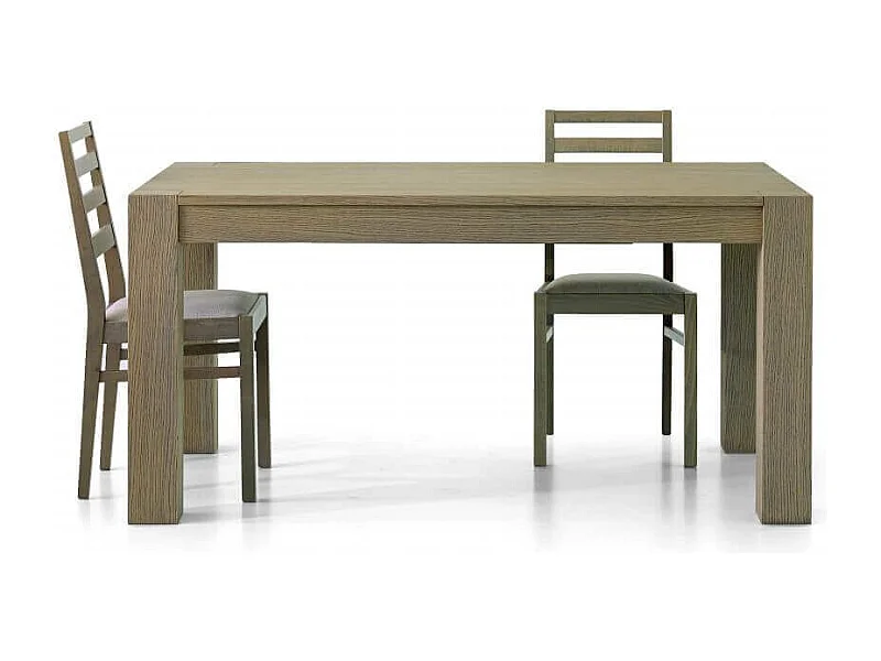 MilaniHome.it - Tavolo Da Pranzo Moderno Di Design Allungabile In Rovere Seppia Spazzolato Cm 90x160/210/260 Per Interno Sala Da Pranzodi coloreRovere grigio