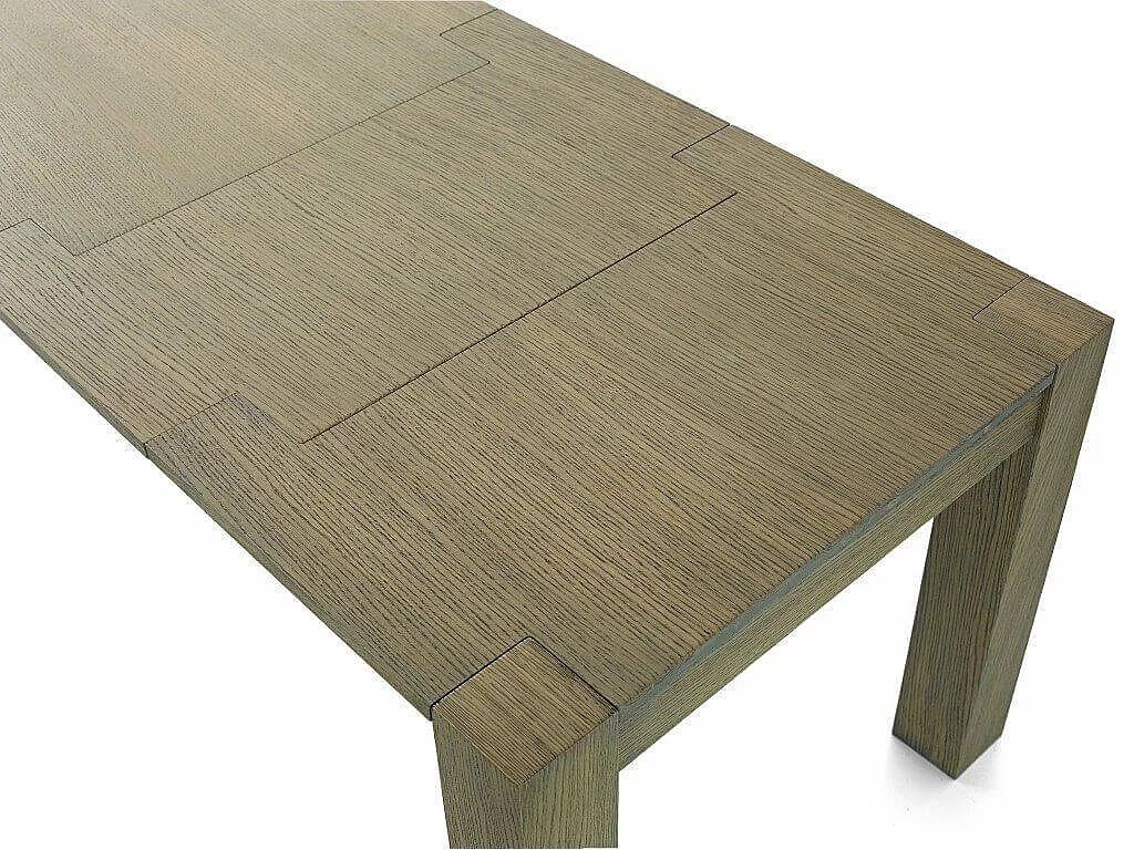 MilaniHome.it - Tavolo Da Pranzo Moderno Di Design Allungabile In Rovere Seppia Spazzolato Cm 90x160/210/260 Per Interno Sala Da Pranzodi coloreRovere grigio