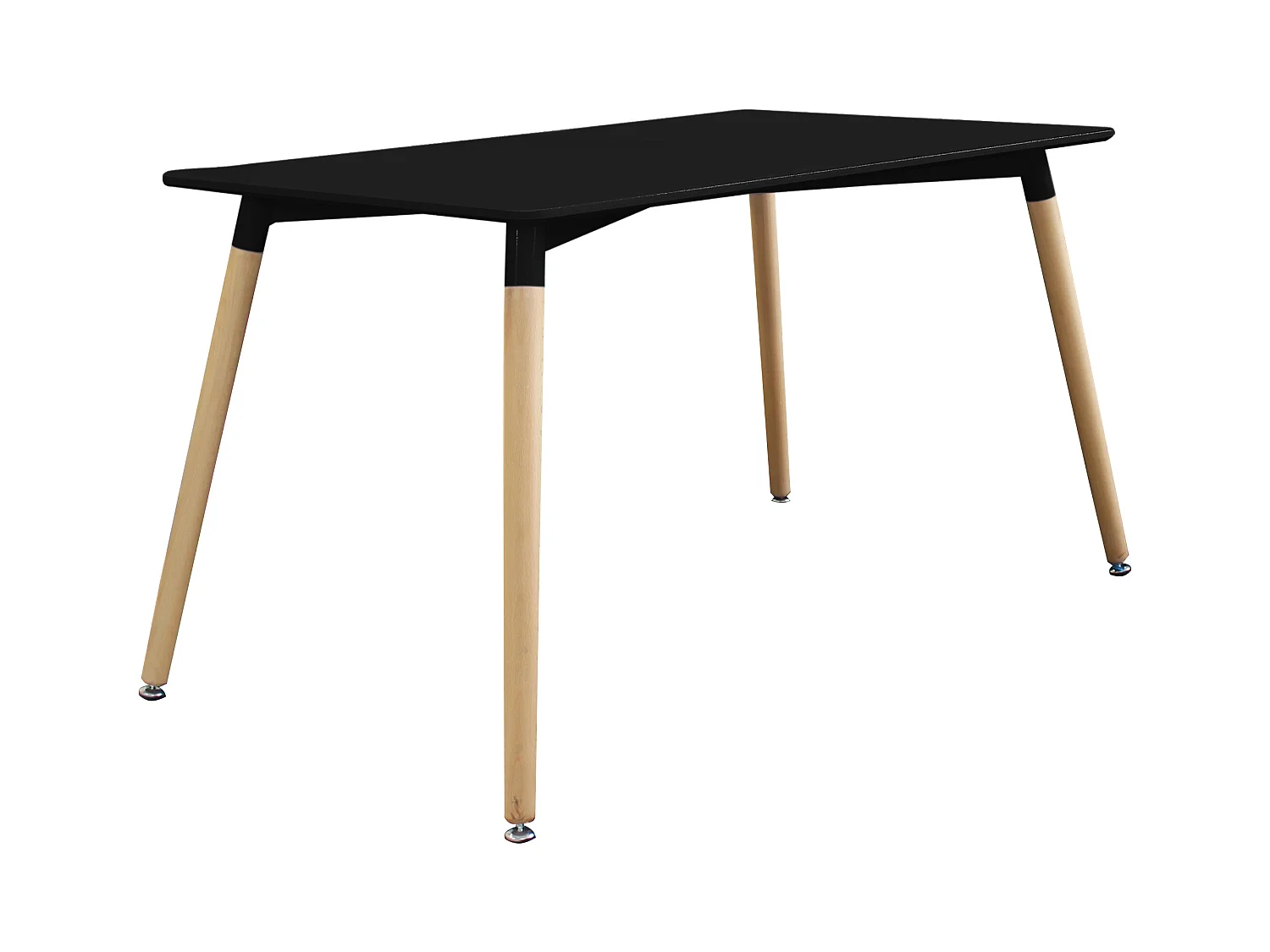 MilaniHome.it - Tavolo da interno di design scandinavo in plastica e legno 120x80di coloreNero