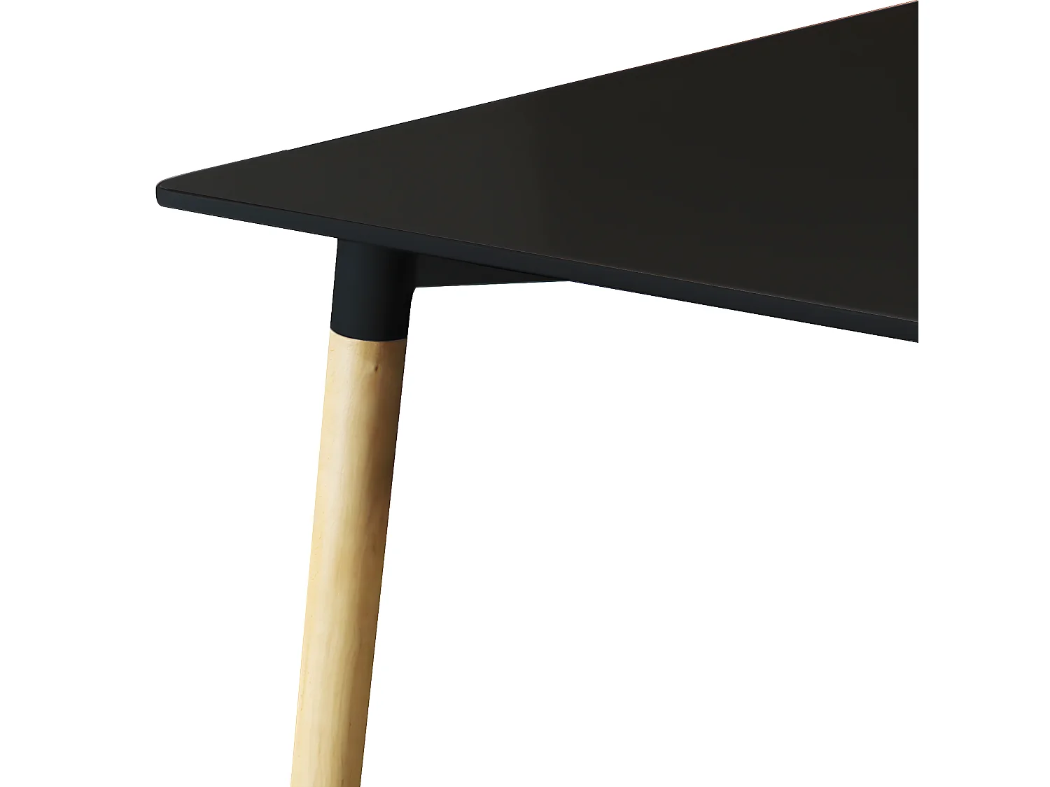 MilaniHome.it - Tavolo da interno di design scandinavo in plastica e legno 120x80di coloreNero