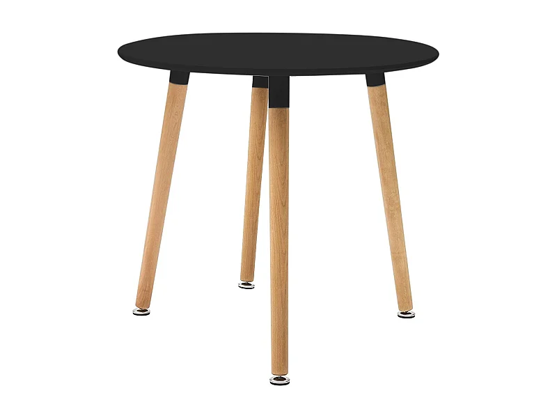 MilaniHome.it - Tavolo da interno di design scandinavo in plastica e legno diametro 80di coloreNero