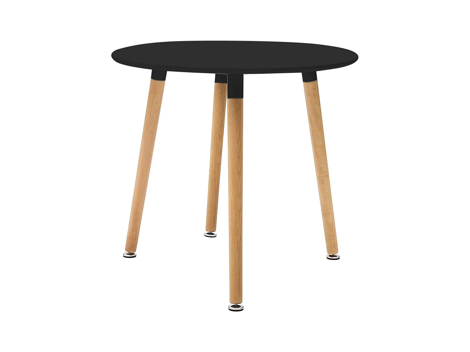 MilaniHome.it - Tavolo da interno di design scandinavo in plastica e legno diametro 80di coloreNero