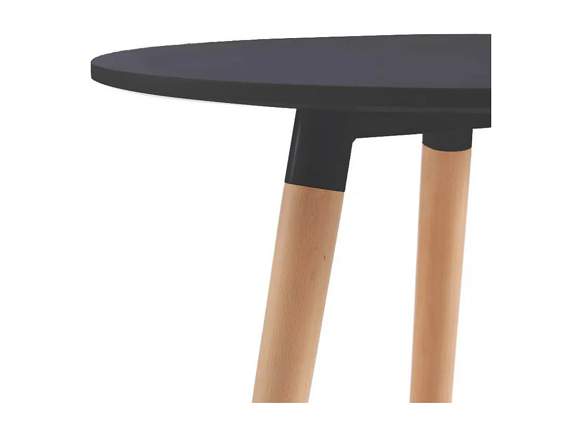 MilaniHome.it - Tavolo da interno di design scandinavo in plastica e legno diametro 80di coloreNero