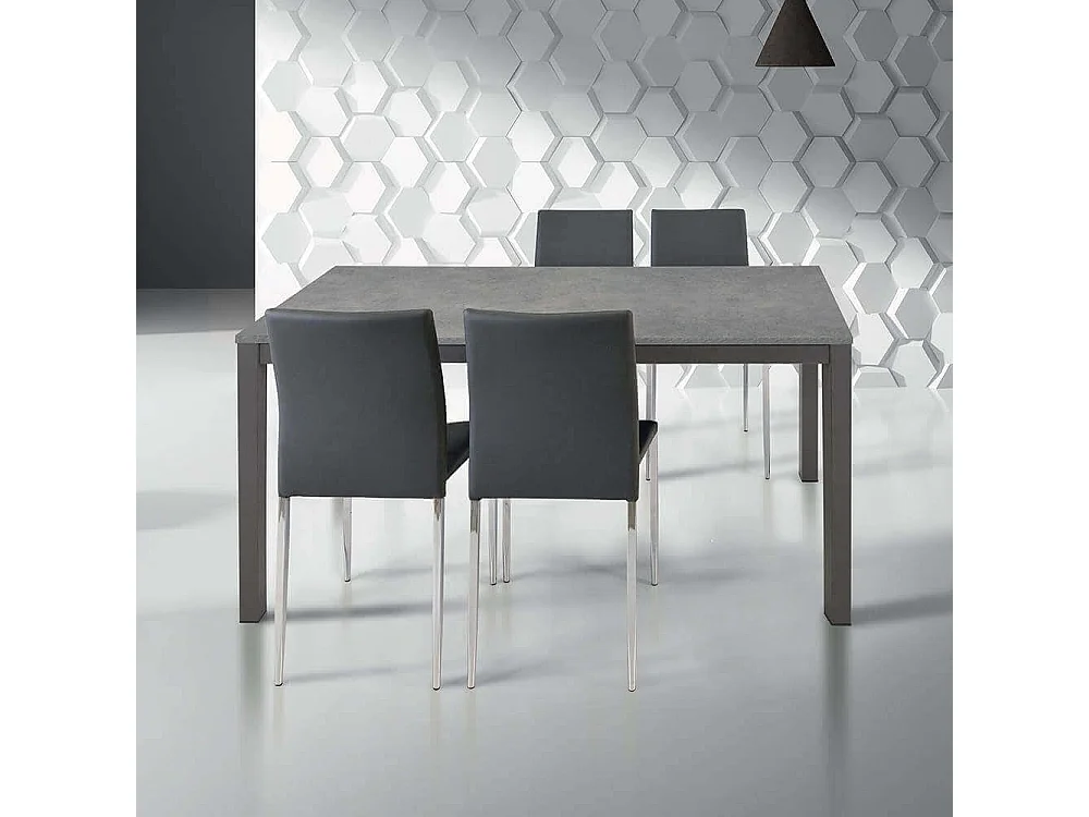 MilaniHome.it - Tavolo Da Pranzo Moderno Di Design Allungabile Cm 80x120/170 Rovere Grigio Per Sala Da Pranzo Cucina Ristorantedi coloreGrigio scuro