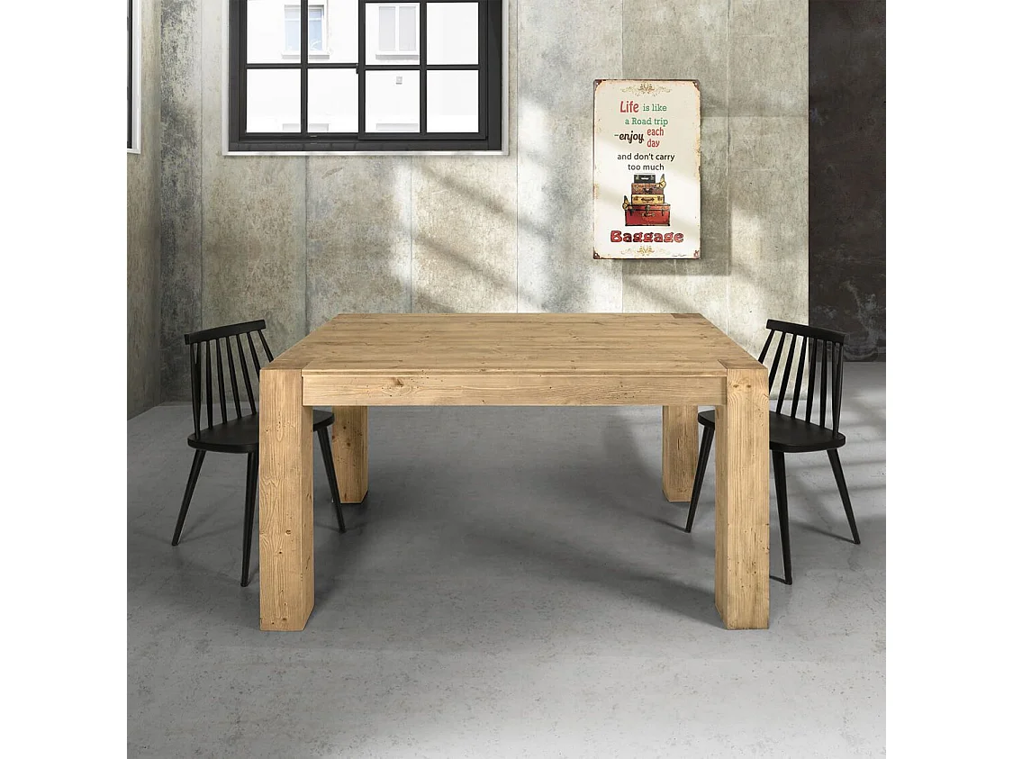 MilaniHome.it - Tavolo Da Pranzo Moderno Di Design Allungabile Cm 90x160/210/260 Abete Naturale Per Sala Da Pranzo Cucina Ristorantedi coloreMarrone