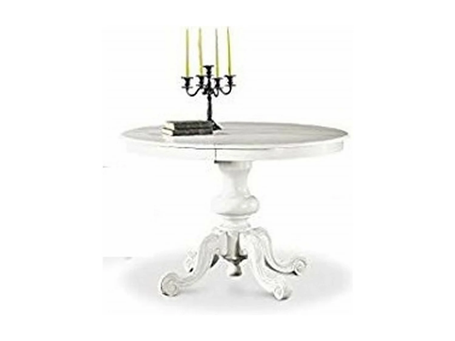 MilaniHome.it - Tavolo Da Pranzo rotondo Allungabile In Legno Massello 120/158di coloreBianco