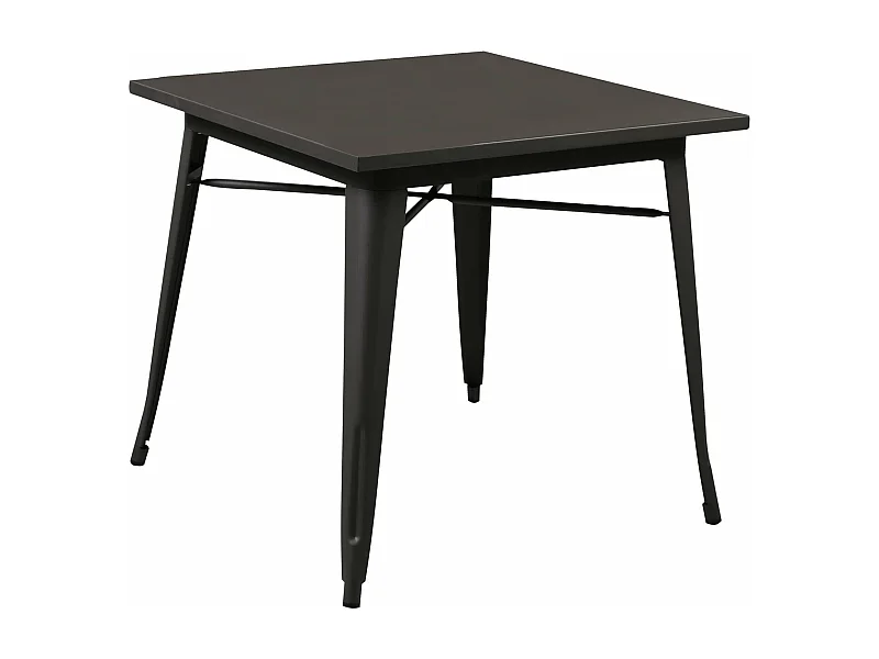 MilaniHome.it - Tavolo Da Pranzo In Metallo Verniciato Nero Stile Moderno Di Design Industrial Industriale , Cm 80x80x75 Hdi coloreAntracite