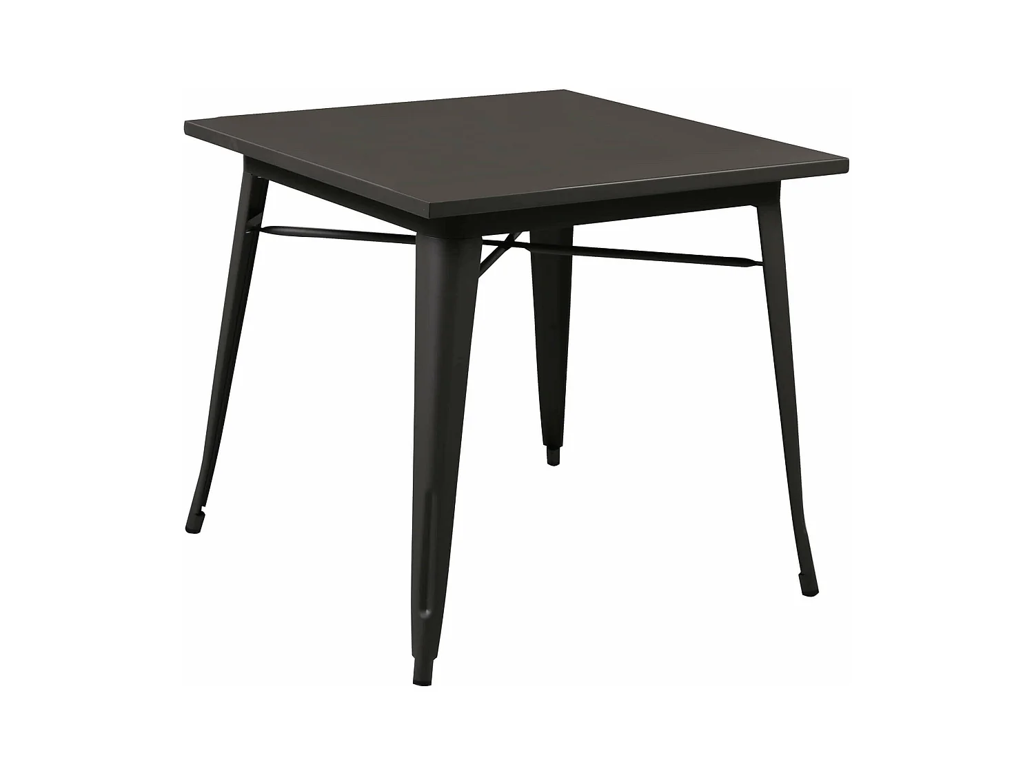 MilaniHome.it - Tavolo Da Pranzo In Metallo Verniciato Nero Stile Moderno Di Design Industrial Industriale , Cm 80x80x75 Hdi coloreAntracite