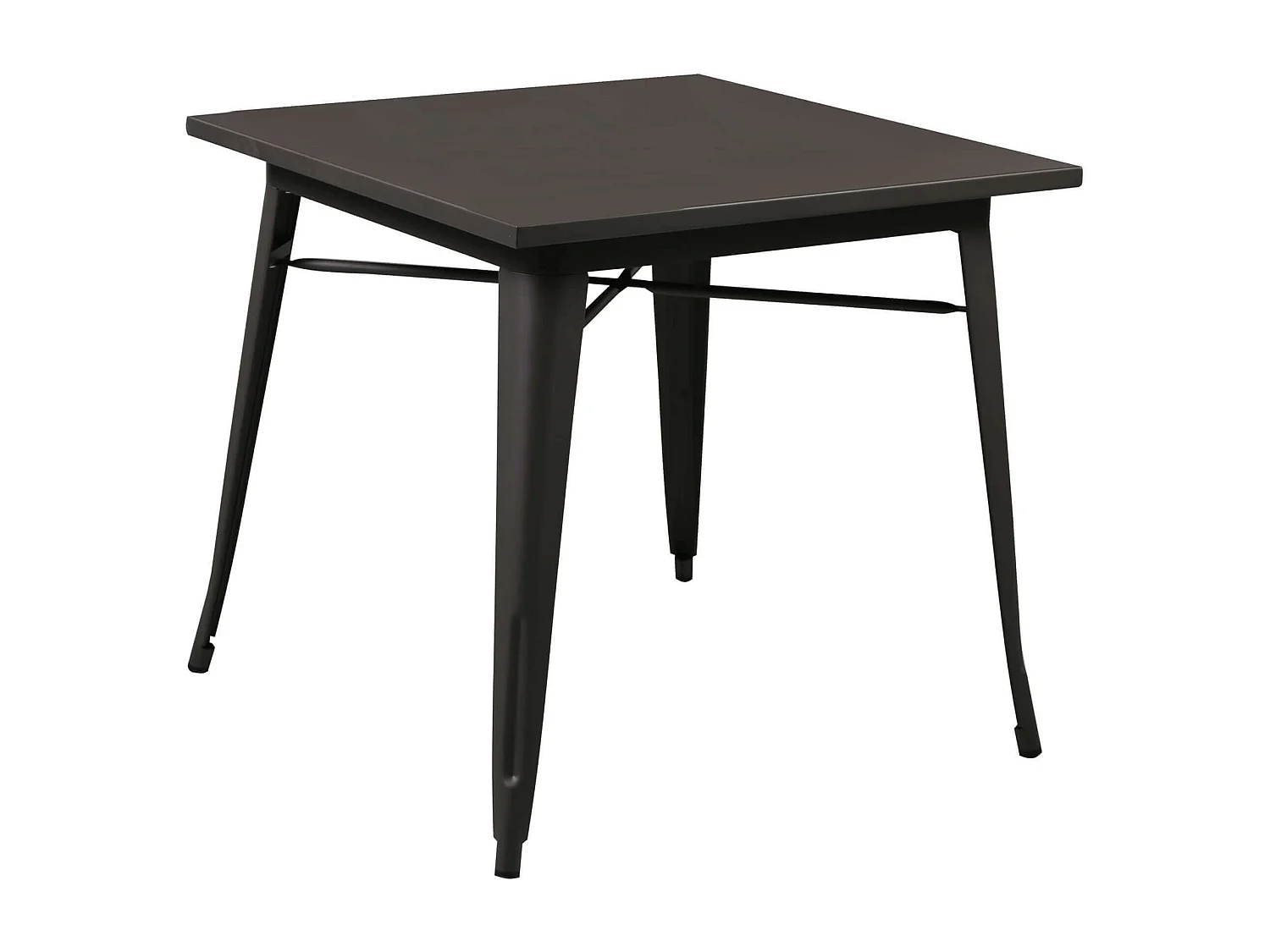 MilaniHome.it - Tavolo Da Pranzo In Metallo Verniciato Nero Stile Moderno Di Design Industrial Industriale , Cm 80x80x75 Hdi coloreAntracite