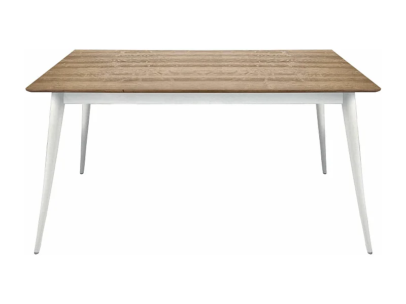 MilaniHome.it - Tavolo Da Pranzo Moderno Di Design Allungabile Cm 85x140/190 In Abete Spazzolato Bianco / Naturale Per Sala Da Pranzodi coloreMarrone