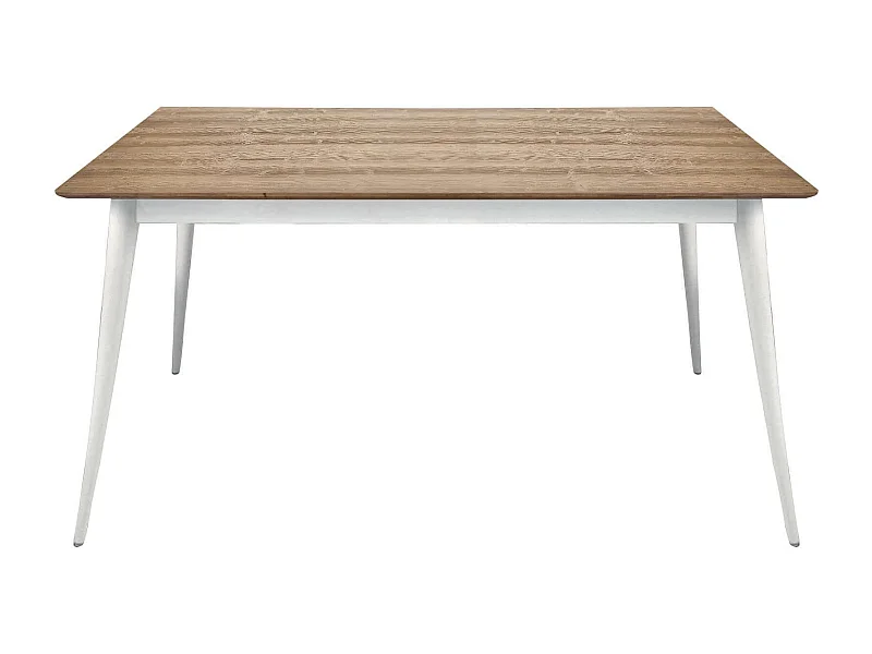 MilaniHome.it - Tavolo Da Pranzo Moderno Di Design Allungabile Cm 85x140/190 In Abete Spazzolato Bianco / Naturale Per Sala Da Pranzodi coloreMarrone