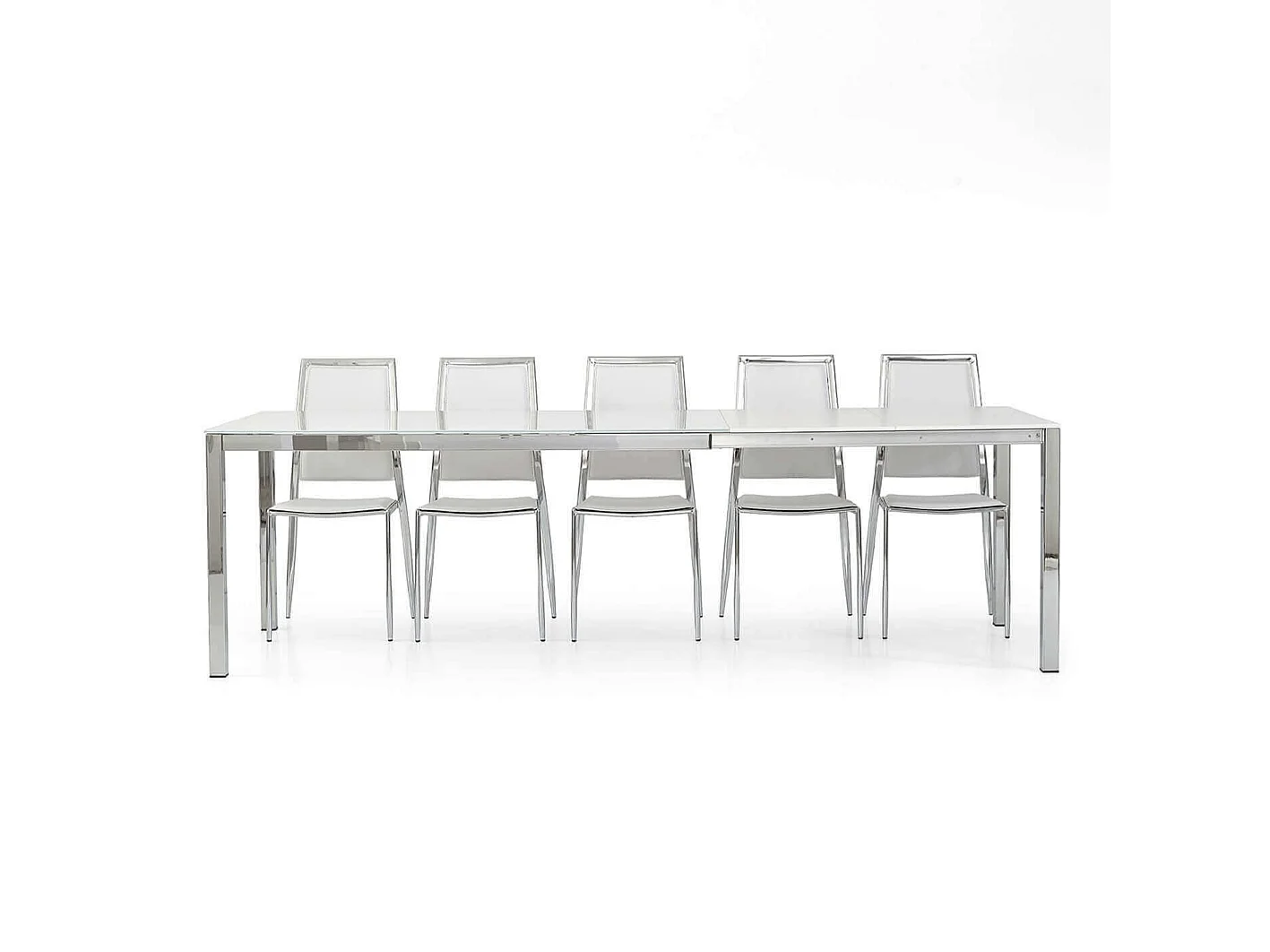 MilaniHome.it - Tavolo Da Pranzo Moderno Di Design Allungabile In Vetro 90x160/210/260di coloreTrasparente