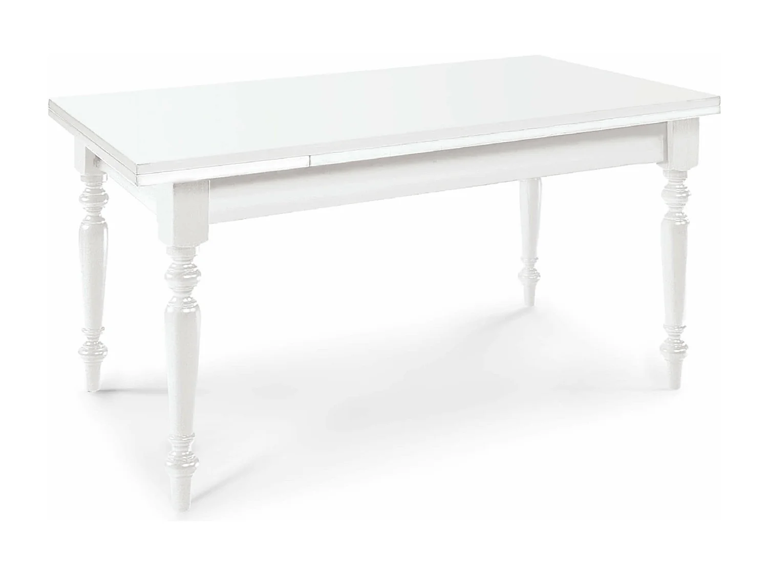 MilaniHome.it - Tavolo Da Pranzo Allungabile In Legno Massello 180x140/180/220 Gamba Tornitadi coloreBianco