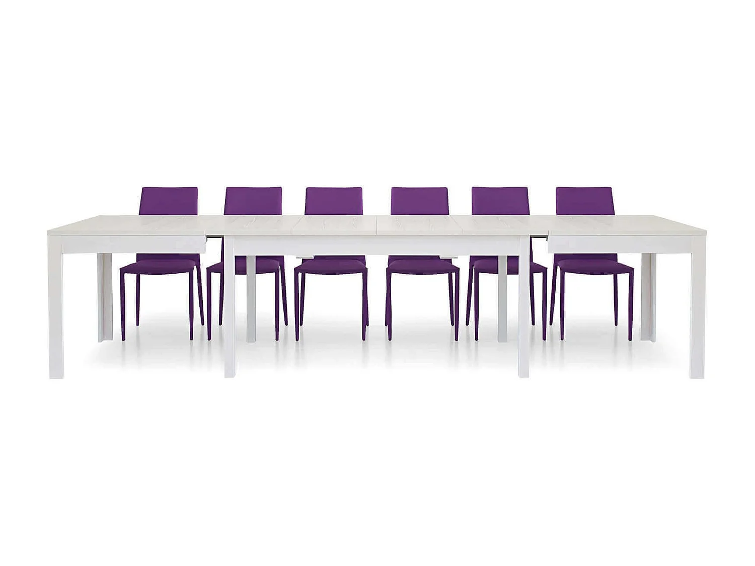 MilaniHome.it - Tavolo Da Pranzo Moderno Di Design Allungabile Frassinato 90x180/223/266/309/352di coloreBianco