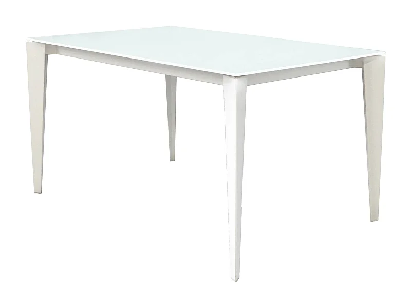 MilaniHome.it - Tavolo Da Pranzo Moderno Di Design Allungabile Cm 90x160/210/260 Bianco Con Piano In Vetro Per Interno Casa Sala Da Pranzodi coloreTrasparente