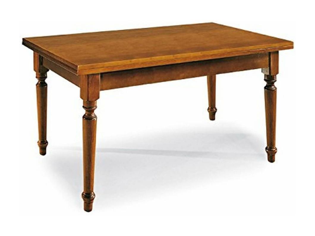 MilaniHome.it - Tavolo Da Pranzo Allungabile In Legno Massello 80x140/180/220 Con Gamba Tornitadi coloreTinta noce