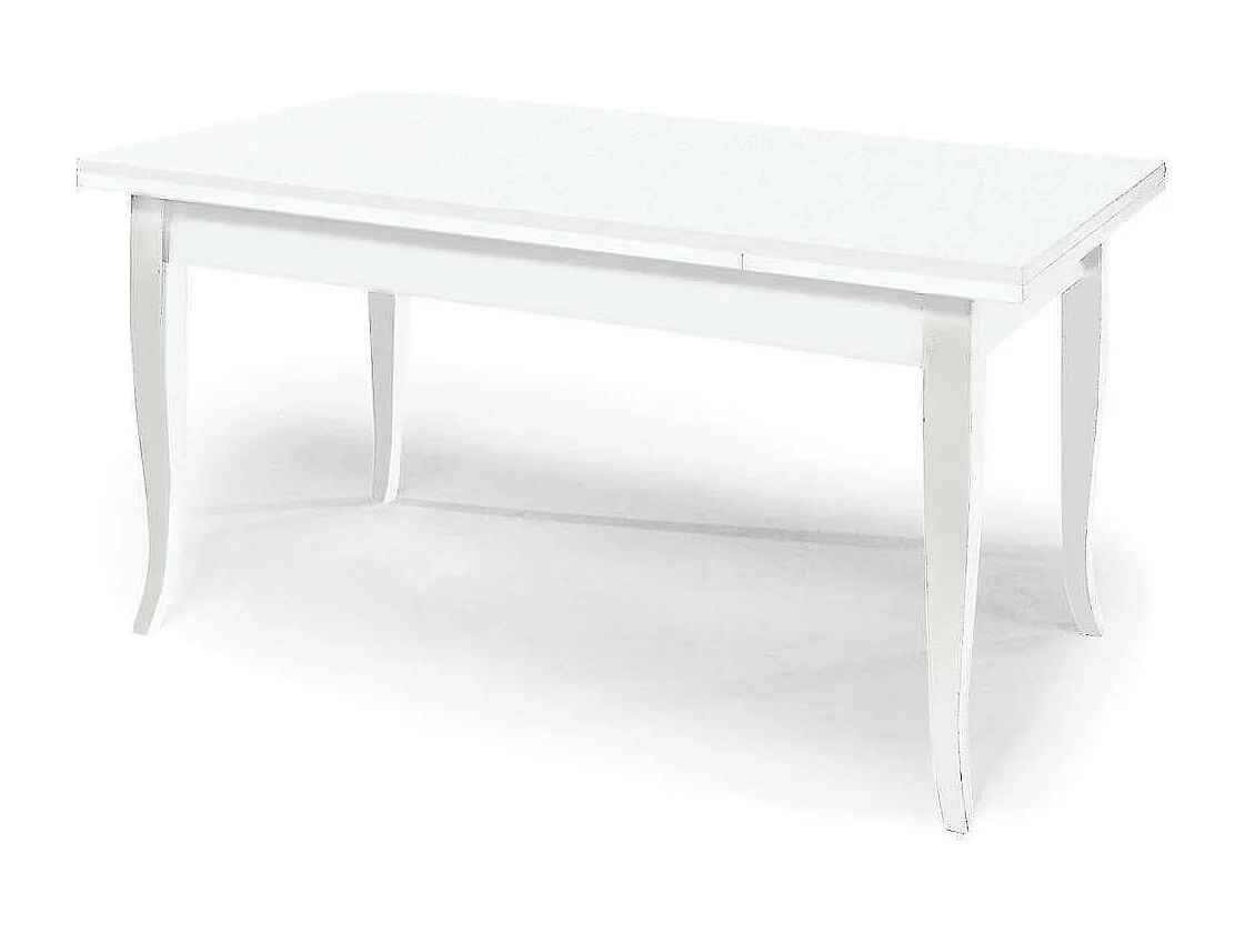MilaniHome.it - Tavolo Da Pranzo Allungabile Rettangolare Bianco 80x120/160/200 Per Interno Sala Da Pranzo Cucina Ufficio Massello Arte Poveradi coloreBianco
