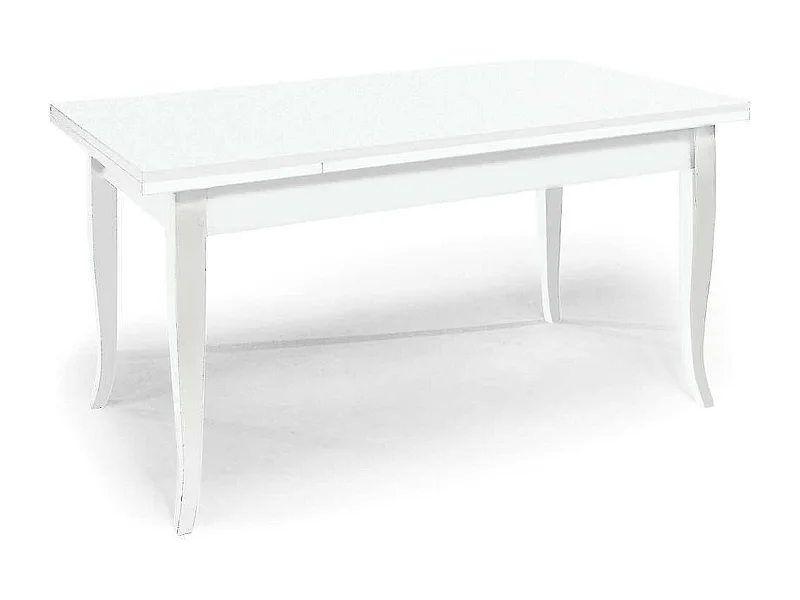 MilaniHome.it - Tavolo Da Pranzo Allungabile Rettangolare Bianco 80x120/160/200 Per Interno Sala Da Pranzo Cucina Ufficio Massello Arte Poveradi coloreBianco